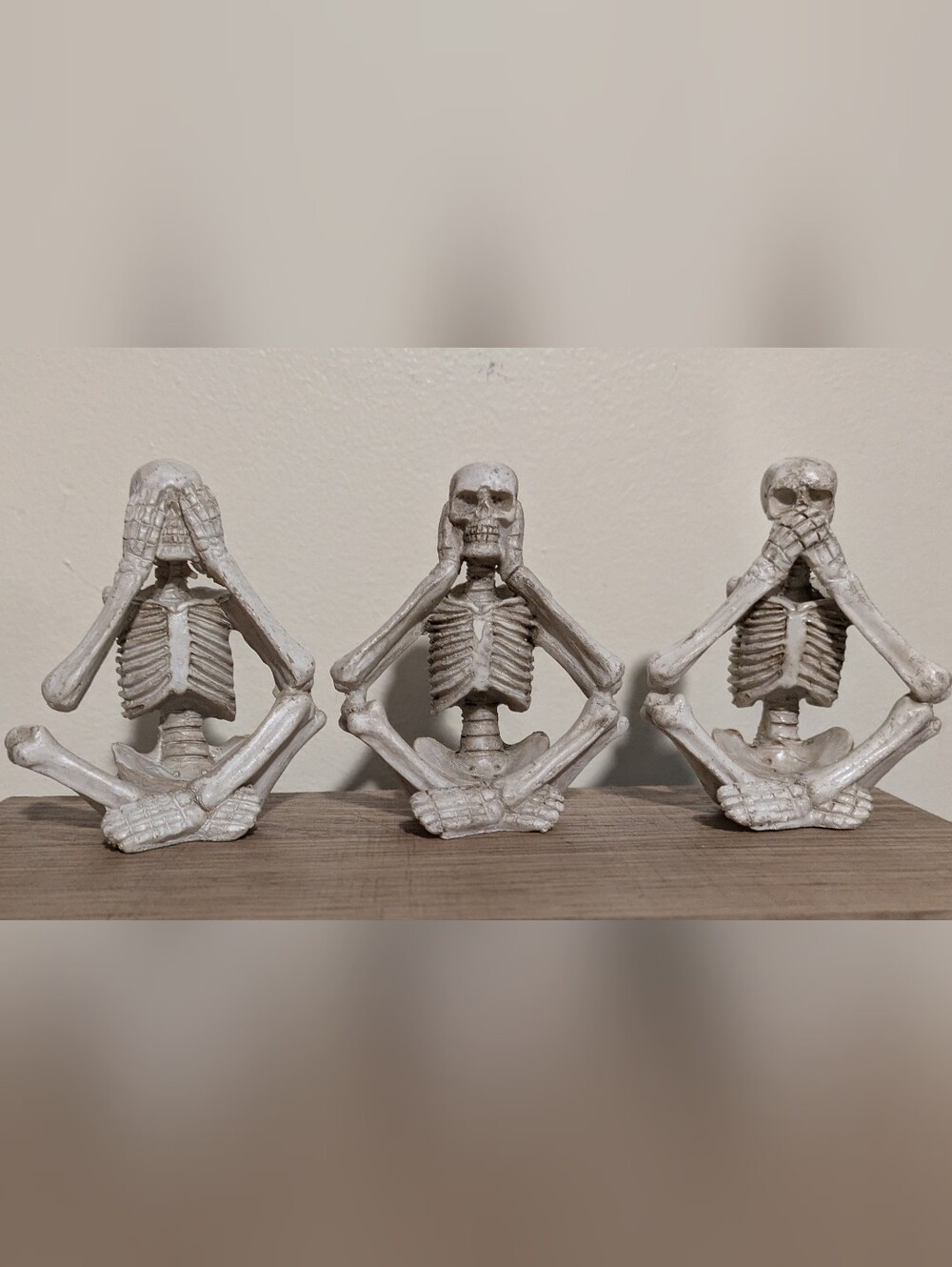 Halloween Skeleton Trio See No Evil Hear No Evil Speak No Evil